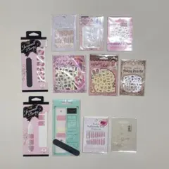 【ほぼ未使用】 ネイルシールセット まとめ売り お花 リボン くま うさぎ