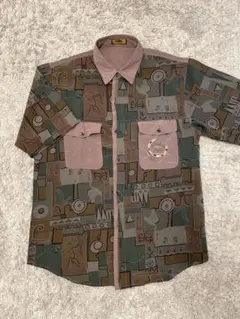 【古着】柄シャツ