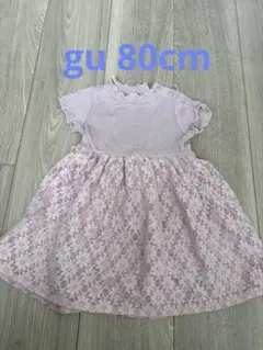 gu ベビー　キッズ服　レーストップス　ピンクのサムネイル
