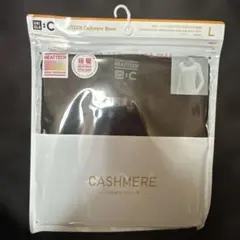 UNIQLO HEATTECH カシミヤブレンド UネックTシャツ L ブラック