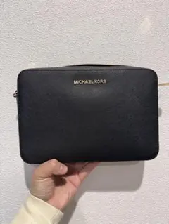 MICHAEL KORS ブラック レザー風 ショルダーバッグ
