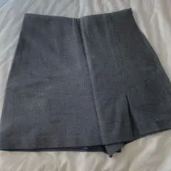 ZARA グレー プリーツミニスカート スコート スカパン