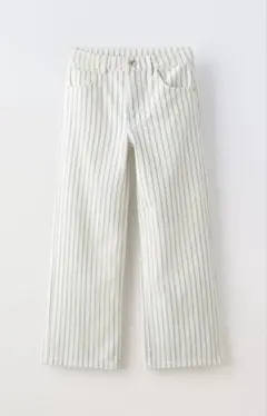 ZARA ワイドレッグ ストライプ デニムパンツ