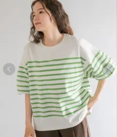 miko and ... ニコアンド⭐ランタン袖ボーダープルオーバー