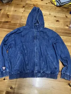 GUESS フード付きダークブルーデニムジャケット