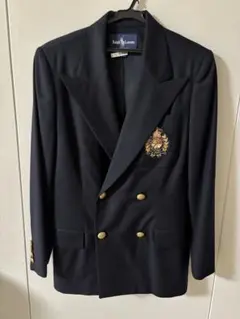 専用　ラルフローレン　USA製　ネイビー ダブル紺ブレザー　エンブレム　金ボタン