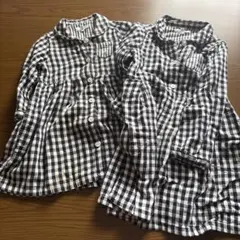 Seraph 黒白ギンガムチェックワンピース 110.90