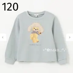 新品 120 anyFAM 裏毛 アニマル トレーナー ミント