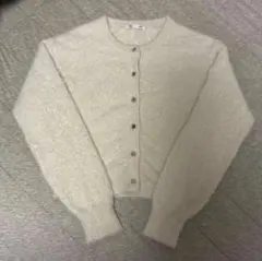 【美品】GUシャイニークルーネックカーディガン ラメ入り 長袖 ふわふわ