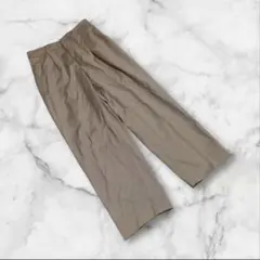 【グローブ】grove（M）テーパードパンツ 無地 クロップド丈 ブラウン系