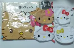 サンリオハローキティ当りくじレジャーシート＆ガチャ巾着ポーチ　5点セット