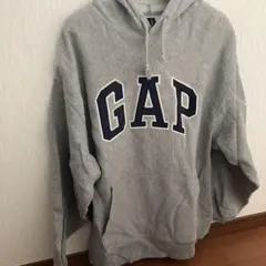 GAP ロゴパーカー 脇リブ付きグレーS/P