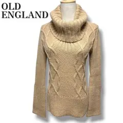 OLDENGLAND ケーブル編み ハイネックニットセーター ベージュ M 38のサムネイル