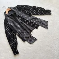 良品 MAJESTIC LEGON【M】黒水玉 ボウタイ ブラウス 春夏のサムネイル