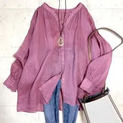 【美品】コラージュガリャルダガランテ 洗えるシアーラミー2WAYギャザーブラウス