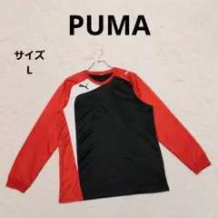 プーマ 長袖プラクティスシャツ ロンT サッカー フットサル スポーツ 黒赤 Lのサムネイル