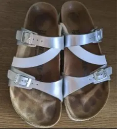 BIRKENSTOCK ビルケン シュトック シルバー ホワイト サンダル 37のサムネイル