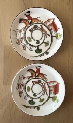 クラウンスタッフォードシャー ハンティングシーン 小皿 ジュエリートレイのサムネイル