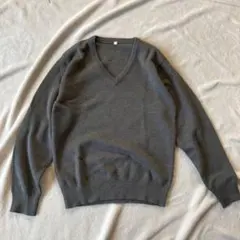 UNIQLO ウール毛ニットセーター　キッズ150 グレー　制服通学