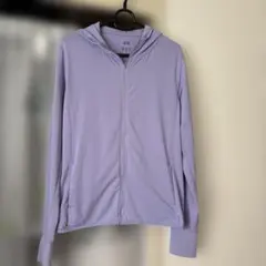 美品★ユニクロAIRisms エアリズム薄紫 フルジップパーカー L