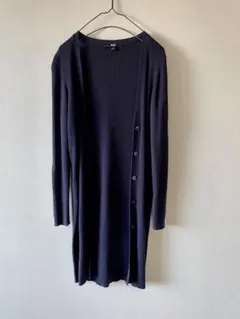 最終価格‼️UNIQLO 細リブロングカーディガン　ネイビー　紺　S