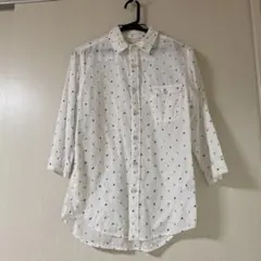 七分袖メンズスタンドカラーシャツ(⚓️模様)