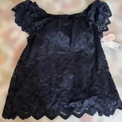 GU新品ネイビー レース ノースリーブ ブラトップス XL
