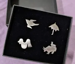 【おさかなさん様ご予約品】レオノールフジタ（藤田嗣治）動物ピンバッジ 4個セット