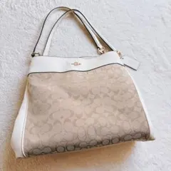 極美品✨コーチ レクシー ショルダーバッグ シグネチャー レザー 白