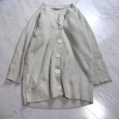 gelato pique ロングカーディガン F ホワイトグレー ルームウェア