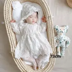 お宮参り 女の子 ロンパース　新生児 退院ドレス 花柄ドレス 出産祝い