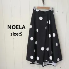 NOELA ノエラ ドット 大柄 フレア スカート ブラック S 裏地付きのサムネイル