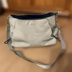 アニエスベー　グレー　ナイロン ショルダーバッグ