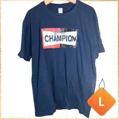 ブラピ着用 CHAMPIONロゴT ネイビー L 新品