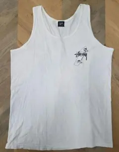 80s Stussy ホワイト タンクトップ Lサイズ US製 コットン y78
