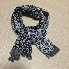 モノトーン レオパード柄 リバーシブルストール 綿