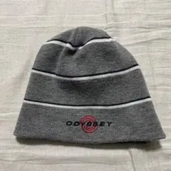 ●オデッセイ●ニットキャップ リバーシブル グレー ボーダー ゴルフ ニット帽