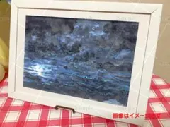 曇り空　絵画　手描き　原画　水彩画　インテリア　はがきサイズ　(S19)