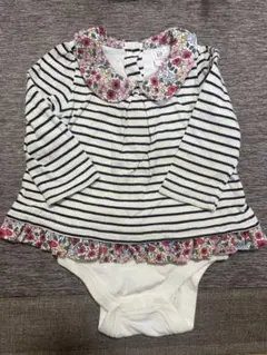 baby GAP ストライプ花柄ロンパース 6-12 ヶ月