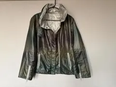 リバーシブルジャケット オリーブグリーン シルバー