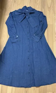 新品　s＊girl ワンピース　ロング　リボン　デニム　ジーンズ