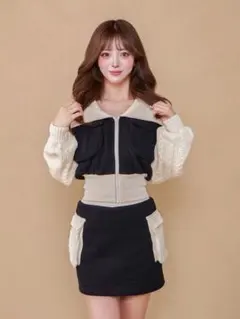 ダーリッチ ニットコンビスウェットセットアップ