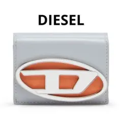 DIESEL ディーゼル 三つ折りウォレット 財布 オレンジ グレー