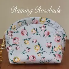 ▶︎▶︎W10 ハンドメイドポーチ リバティタナローン レイニングローズバッズ 薔薇