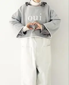 nestrobe・裏毛 oui プリント2wayカー ディガン（グレー）のサムネイル