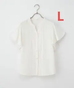 Honeys ピンタックブラウス　ホワイト　L