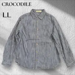 CROCODILE クロコダイル 長袖シャツ ギンガムチェック コットン LL