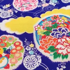 錦紗C-136古布　アンティーク　リメイク用　着物はぎれ　襤褸