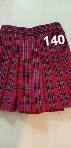 赤 チェック柄 スカート風キュロットスカート ユニクロ