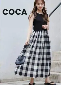 coca コカ ドッキングワンピース ブロックチェック